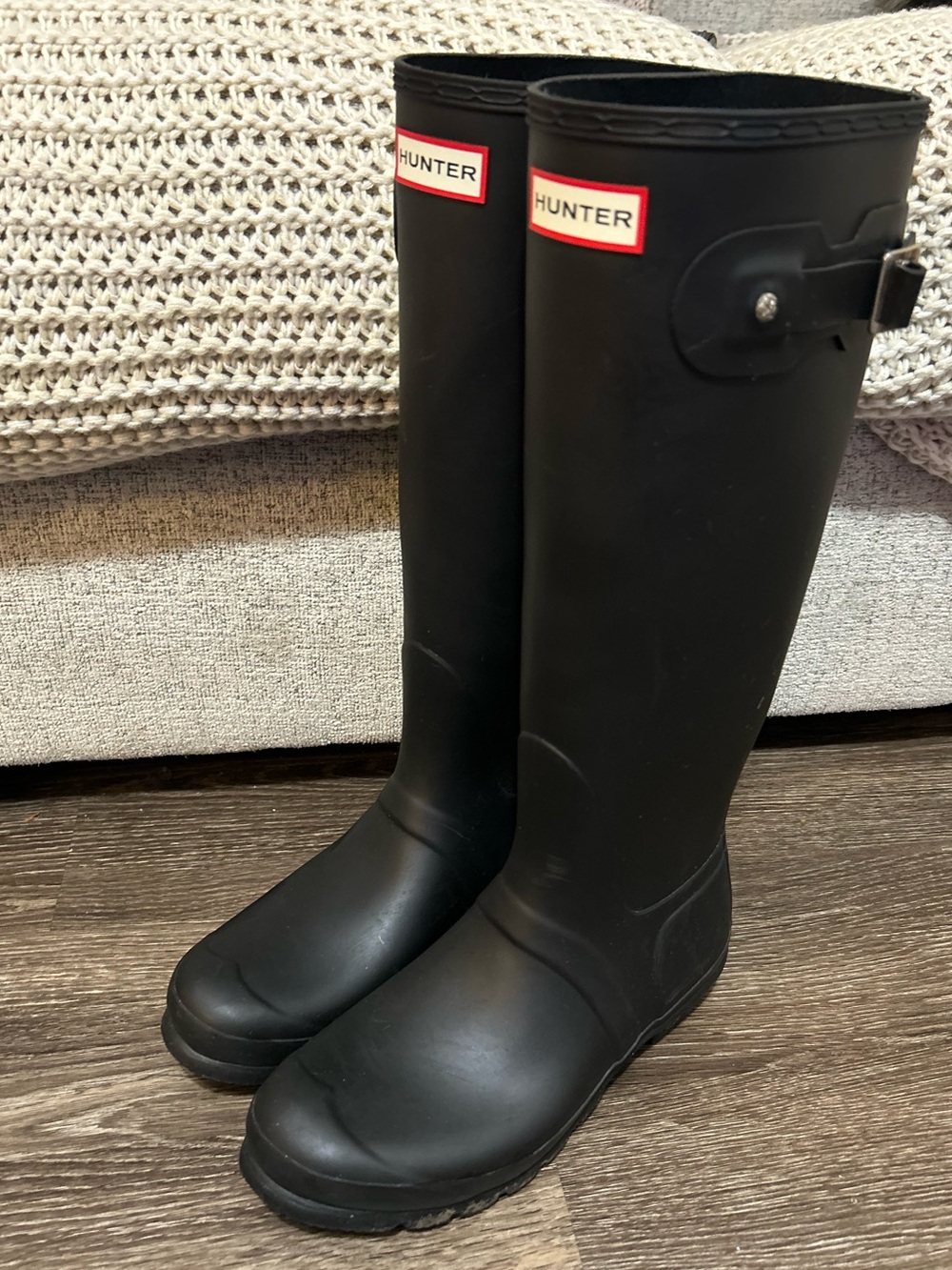 Hunter Classic Original Tall Rain Boots Matte Black Womens Size 10 Womens